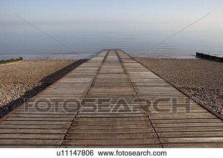 Stock Photograph - Slipway to ocean at Herne Bay in Kent. Fotosearch
