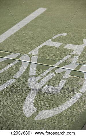 Bicycle lane View Large Photo Image Stock Photo - Bicycle lane. Fotosearch