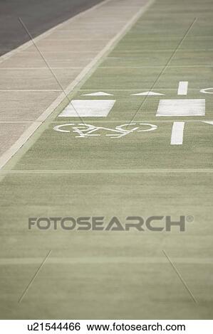 Stock Photograph - Bicycle lane. Fotosearch