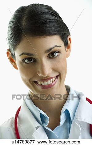 Stock Photo - Closeup of female doctor. Fotosearch