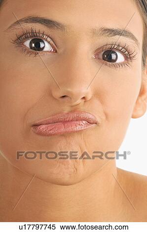 Female young adult face; mouth crooked View Large Photo Image Stock Photography - Female young adult face; mouth crooked. Fotosearch