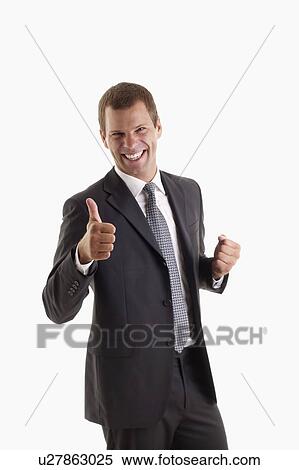 Stock Photography - Man signing thumbs up. Fotosearch