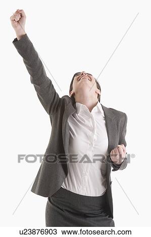 Woman holding fist up View Large Photo Image Stock Image - Woman holding fist up. Fotosearch