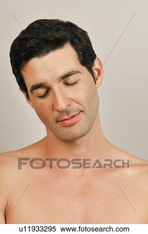 Young male adult face; eyes closed View Large Photo Image Stock Photography - Young male adult face; eyes closed. Fotosearch