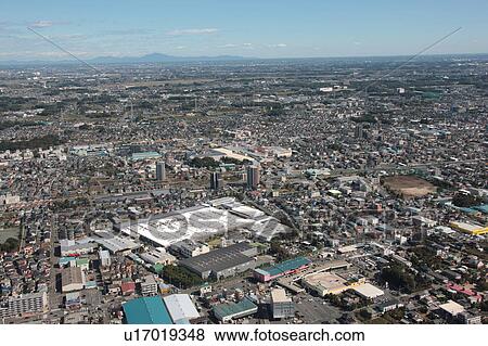 Aerial view of Ageo City, Saitama Prefecture, Honshu, Japan View Large Photo Image Stock Photo - Aerial view of Ageo City, Saitama Prefecture, Honshu, Japan. Fotosearch