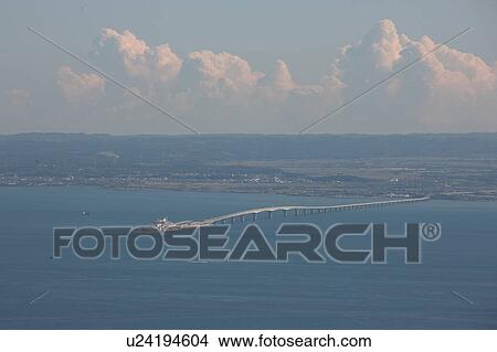 Aerial view of Aqua line, Tokyo bay, Kisarazu City, Chiba Prefecture, Honshu, Japan View Large Photo Image Picture - Aerial view of Aqua line, Tokyo bay, Kisarazu City, Chiba Prefecture, Honshu, Japan. Fotosearch