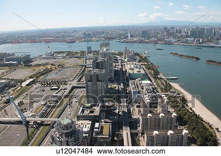 Aerial view of Ariake, Koto ward, Tokyo Prefecture, Honshu, Japan View Large Photo Image Picture - Aerial view of Ariake, Koto ward, Tokyo Prefecture, Honshu, Japan. Fotosearch