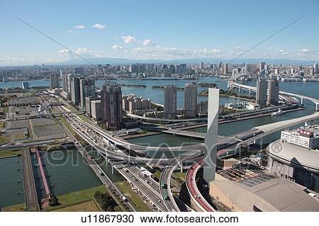 Aerial view of Ariake, Koto ward, Tokyo Prefecture, Honshu, Japan View Large Photo Image Stock Image - Aerial view of Ariake, Koto ward, Tokyo Prefecture, Honshu, Japan. Fotosearch