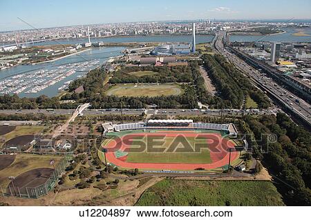 Aerial view of bridge over Tokyo bay, Koto ward, Tokyo Prefecture, Honshu, Japan View Large Photo Image Stock Photo - Aerial view of bridge over Tokyo bay, Koto ward, Tokyo Prefecture, Honshu, Japan. Fotosearch