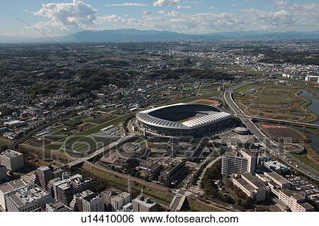 Aerial view of Nissan stadium, Yokohama City, Kanagawa Prefecture, Honshu, Japan View Large Photo Image Stock Photograph - Aerial view of Nissan stadium, Yokohama City, Kanagawa Prefecture, Honshu, Japan. Fotosearch