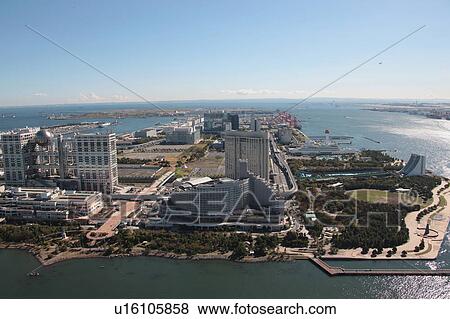 Aerial view of Odaiba, Minato ward, Tokyo Prefecture, Honshu, Japan View Large Photo Image Stock Photo - Aerial view of Odaiba, Minato ward, Tokyo Prefecture, Honshu, Japan. Fotosearch