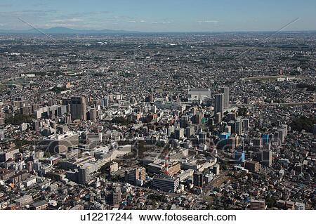Aerial view of Saitama City, Saitama Prefecture, Honshu, Japan View Large Photo Image Picture - Aerial view of Saitama City, Saitama Prefecture, Honshu, Japan. Fotosearch