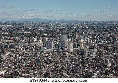 Aerial view of Saitama City, Saitama Prefecture, Honshu, Japan View Large Photo Image Stock Image - Aerial view of Saitama City, Saitama Prefecture, Honshu, Japan. Fotosearch