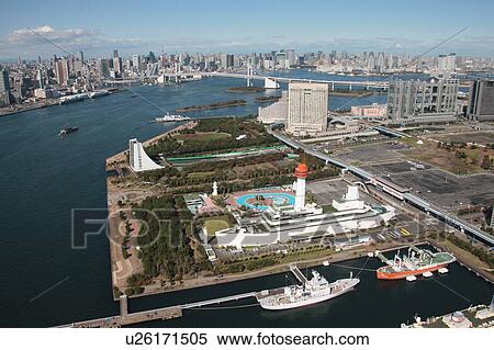 Stock Photography - Aerial view of Shinagawa ward, Tokyo Prefecture, Honshu, Japan. Fotosearch