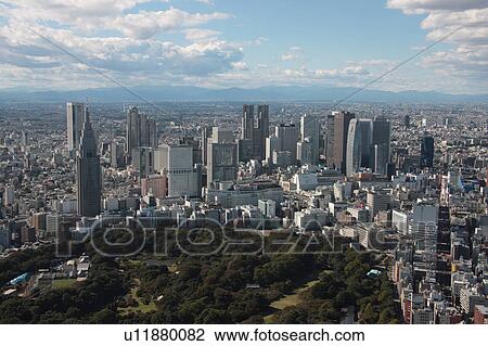 Aerial view of Shinjuku ward, Tokyo Prefecture, Honshu, Japan View Large Photo Image Stock Image - Aerial view of Shinjuku ward, Tokyo Prefecture, Honshu, Japan. Fotosearch