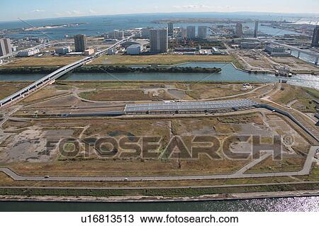 Aerial view of Toyosu, Koto ward, Tokyo Prefecture, Honshu, Japan View Large Photo Image Stock Image - Aerial view of Toyosu, Koto ward, Tokyo Prefecture, Honshu, Japan. Fotosearch