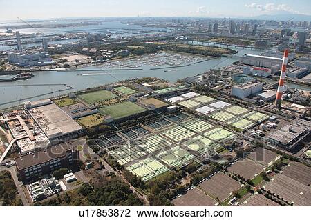 Aerial view of water treatment plant, Edogawa ward, Tokyo Prefecture, Honshu, Japan View Large Photo Image Stock Image - Aerial view of water treatment plant, Edogawa ward, Tokyo Prefecture, Honshu, Japan. Fotosearch