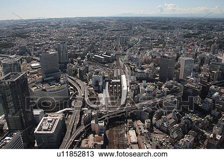 Aerial view of Yokohama Station, Yokohama City, Kanagawa Prefecture, Honshu, Japan View Large Photo Image Stock Image - Aerial view of Yokohama Station, Yokohama City, Kanagawa Prefecture, Honshu, Japan. Fotosearch