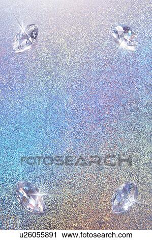 Stock Image - Blue Glitter and Jewelry. Fotosearch