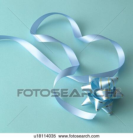 Stock Photography - Blue Ribbon and Bow. Fotosearch