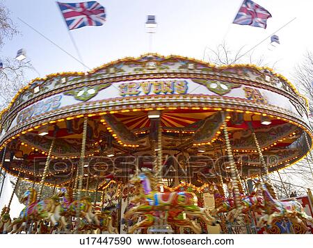 Stock Image - Carousel in Hyde Park. Fotosearch