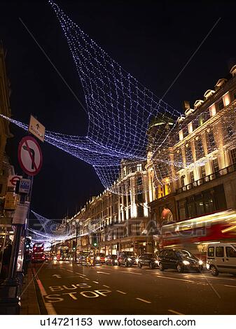 Stock Image - Christmas Lights at Regent Street. Fotosearch