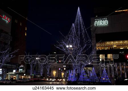 Christmas Lights Decorating Street View Large Photo Image Stock Photography - Christmas Lights Decorating Street. Fotosearch