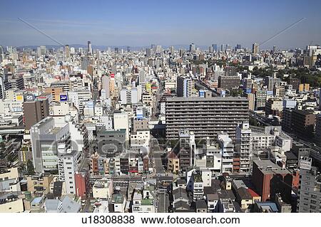 Cityscape of Osaka, Honshu, Japan View Large Photo Image Stock Photo - Cityscape of Osaka, Honshu, Japan. Fotosearch