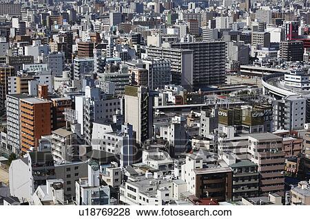Cityscape of Osaka, Honshu, Japan View Large Photo Image Stock Photo - Cityscape of Osaka, Honshu, Japan. Fotosearch