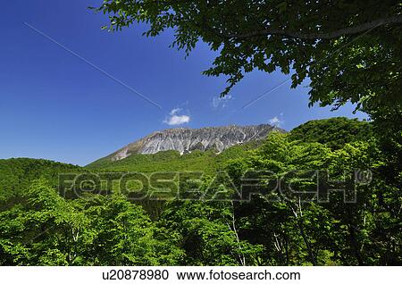 Stock Image - Daisen Mountain Seen From Kagikake Pass. Fotosearch