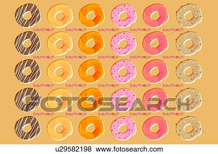 Stock Photo - Doughnuts pattern. Fotosearch