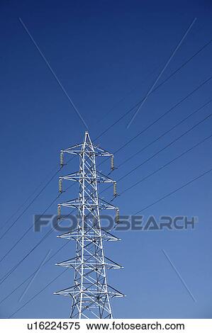 Stock Photography - Electricity Pylon, Sakai City, Osaka Prefecture, Honshu, Japan. Fotosearch