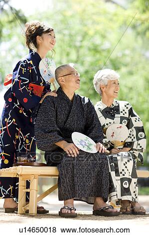 Family wearing Yukata View Large Photo Image Stock Photo - Family wearing Yukata. Fotosearch