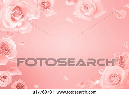 Stock Image - Frame of Pink Roses. Fotosearch