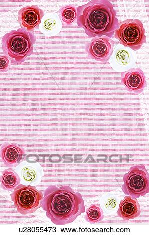 Frame of Red Roses on Striped Background View Large Photo Image Stock Image - Frame of Red Roses on Striped Background. Fotosearch