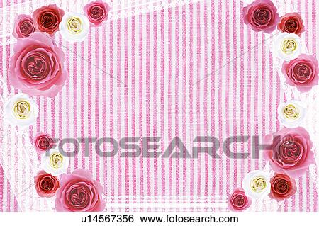 Frame of Red Roses on Striped Background View Large Photo Image Stock Photograph - Frame of Red Roses on Striped Background. Fotosearch
