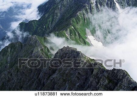 Stock Image - High Angle View of Mount Kitahotaka. Fotosearch