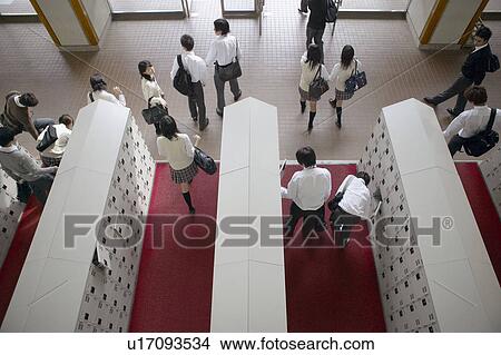 High school students going home, Japan View Large Photo Image Picture - High school students going home, Japan. Fotosearch
