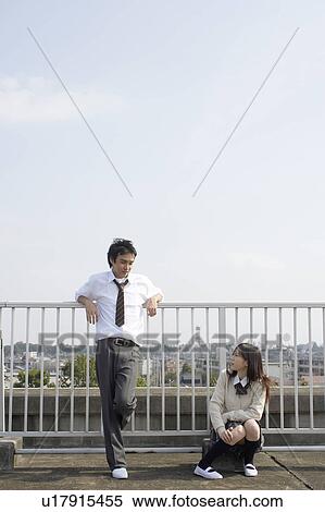 High school students talking on rooftop, Japan View Large Photo Image Stock Photography - High school students talking on rooftop, Japan. Fotosearch