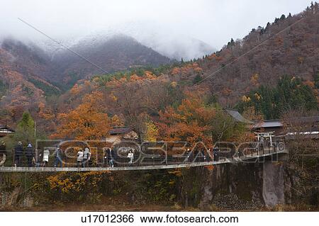 Hikers Crossing Footbridge View Large Photo Image Stock Photograph - Hikers Crossing Footbridge. Fotosearch