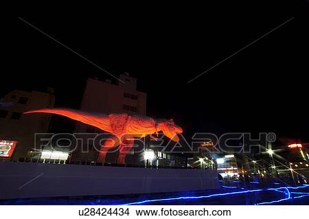 Picture - Illuminated Dinosaur. Fotosearch