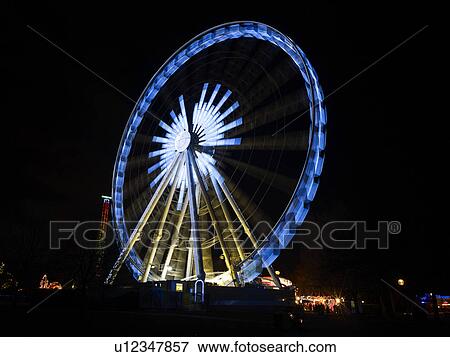 Illuminated Ferris Wheel View Large Photo Image Stock Photo - Illuminated Ferris Wheel. Fotosearch