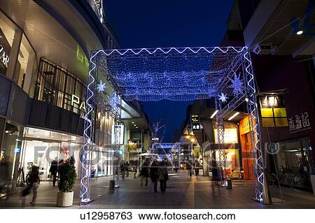 Stock Image - Illuminations of Tatemachi Street. Fotosearch