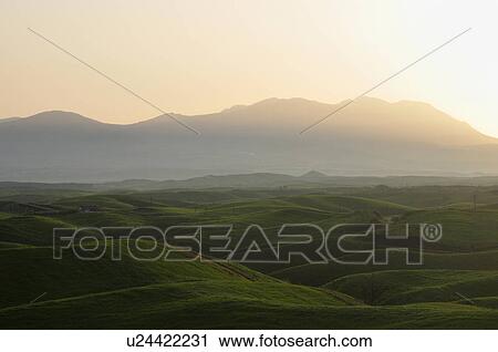 Kuju Mountains in Morning Mist View Large Photo Image Stock Image - Kuju Mountains in Morning Mist. Fotosearch
