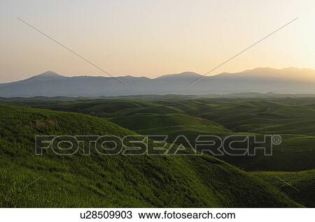 Stock Image - Kuju Mountains in Morning. Fotosearch
