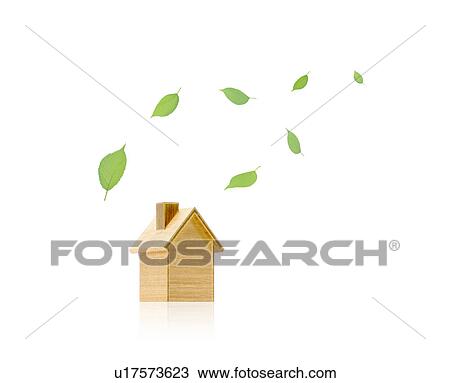 Miniature house and leaves View Large Photo Image Stock Image - Miniature house and leaves. Fotosearch