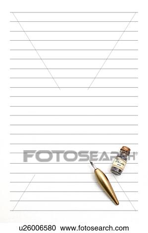 Stock Image - Pen and Ink on Sheet of Paper. Fotosearch
