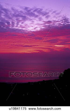 Stock Photography - Pink Sky Over Sea. Fotosearch