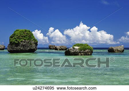 Stock Photography - Rock Formations at Higashi-hennnazaki. Fotosearch