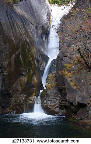 Stock Image - Sengataki Falls of Shosenkyo. Fotosearch